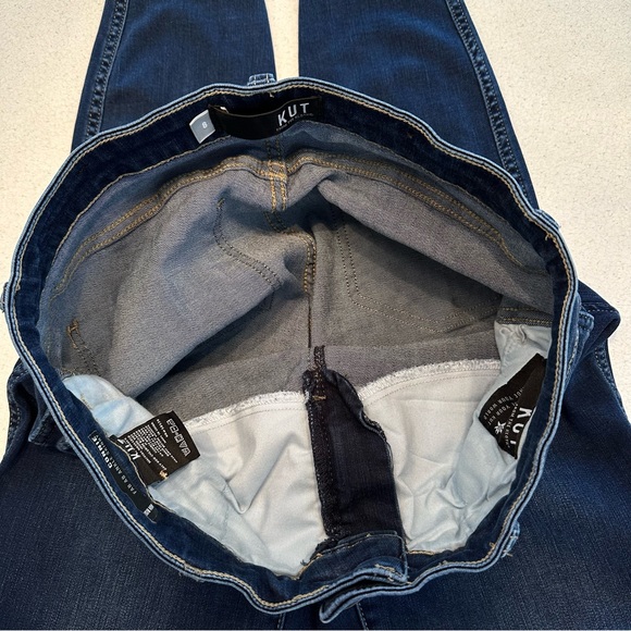 KUT From The Kloth Connie Ankle Skinny Jeans Frayed Hem Dark Blue Women’s Size 8 - Picture 11 of 15